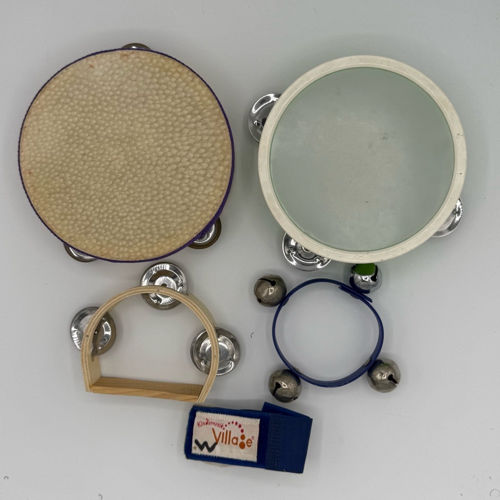 Lot of Vintage Beginners Instruments - Cymbals, Tambourines, & Wooden (SEE PICS)